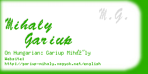 mihaly gariup business card